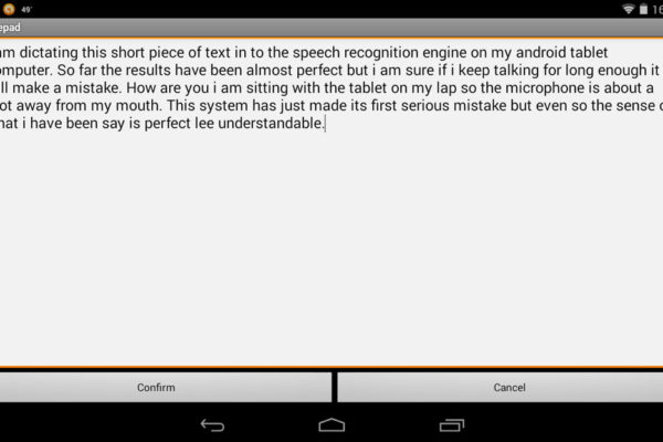 Speech to text transcription on a mobile