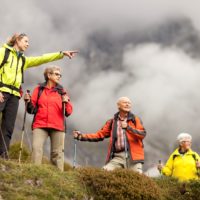 Group of older people on hiking holiday