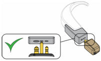 diagram showing how a small three pronged fm receiver is attached to a hearing aid