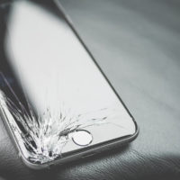 smashed mobile phone