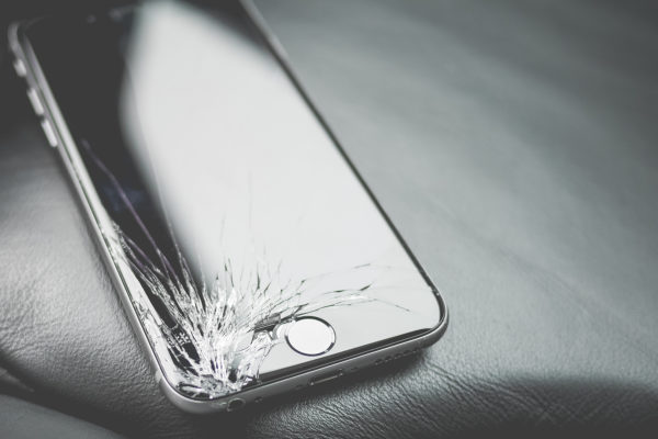 smashed mobile phone