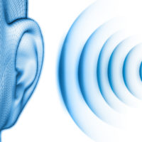 Sound waves and the human ear illustrating the concept of why we need to hear