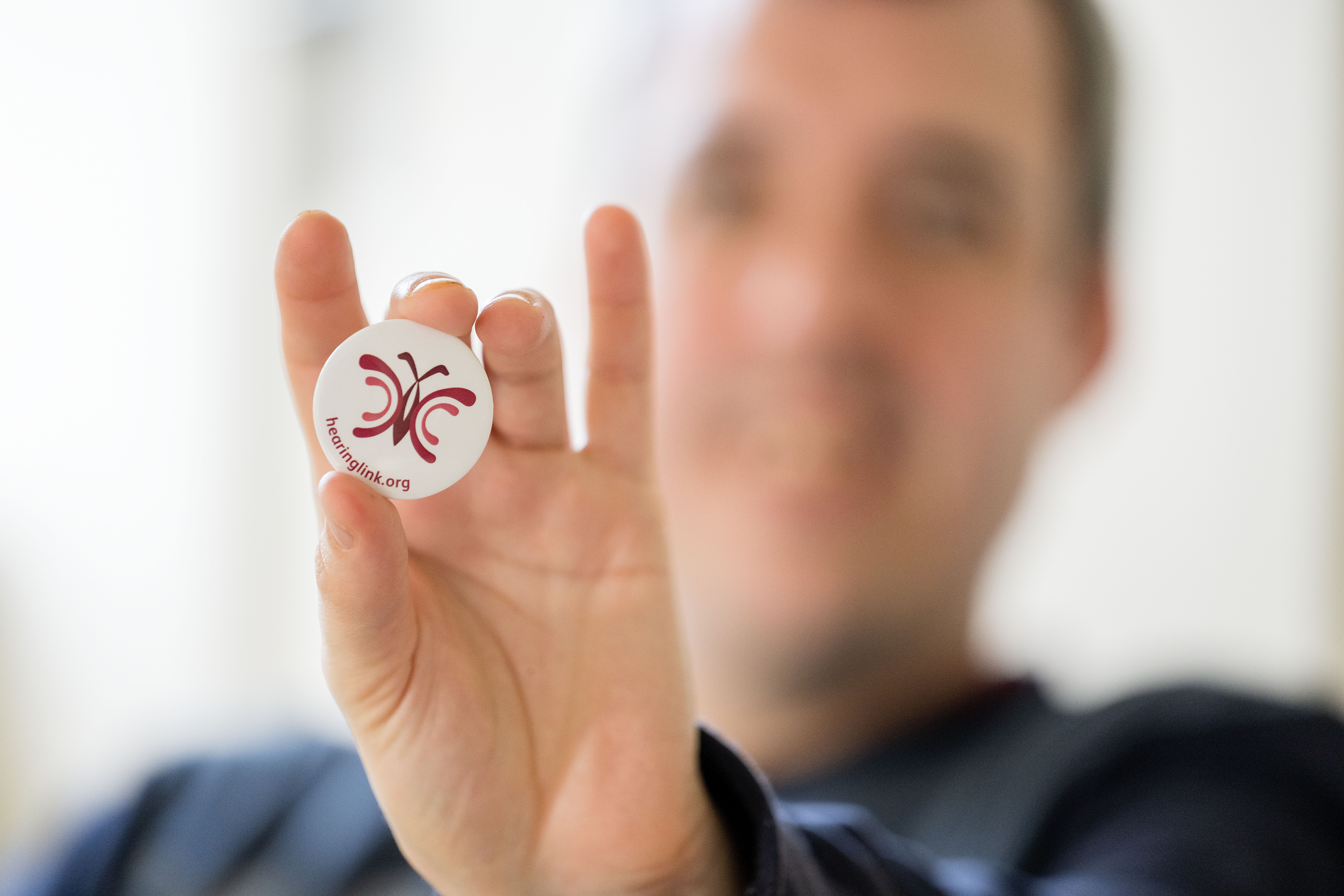 Hearing Link Services member pin badge